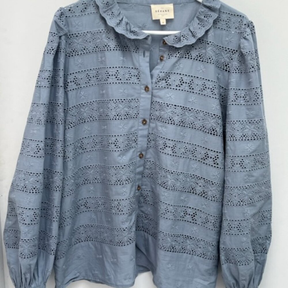 Sezane Chlo Shirt - Sz44 Vintage Blue